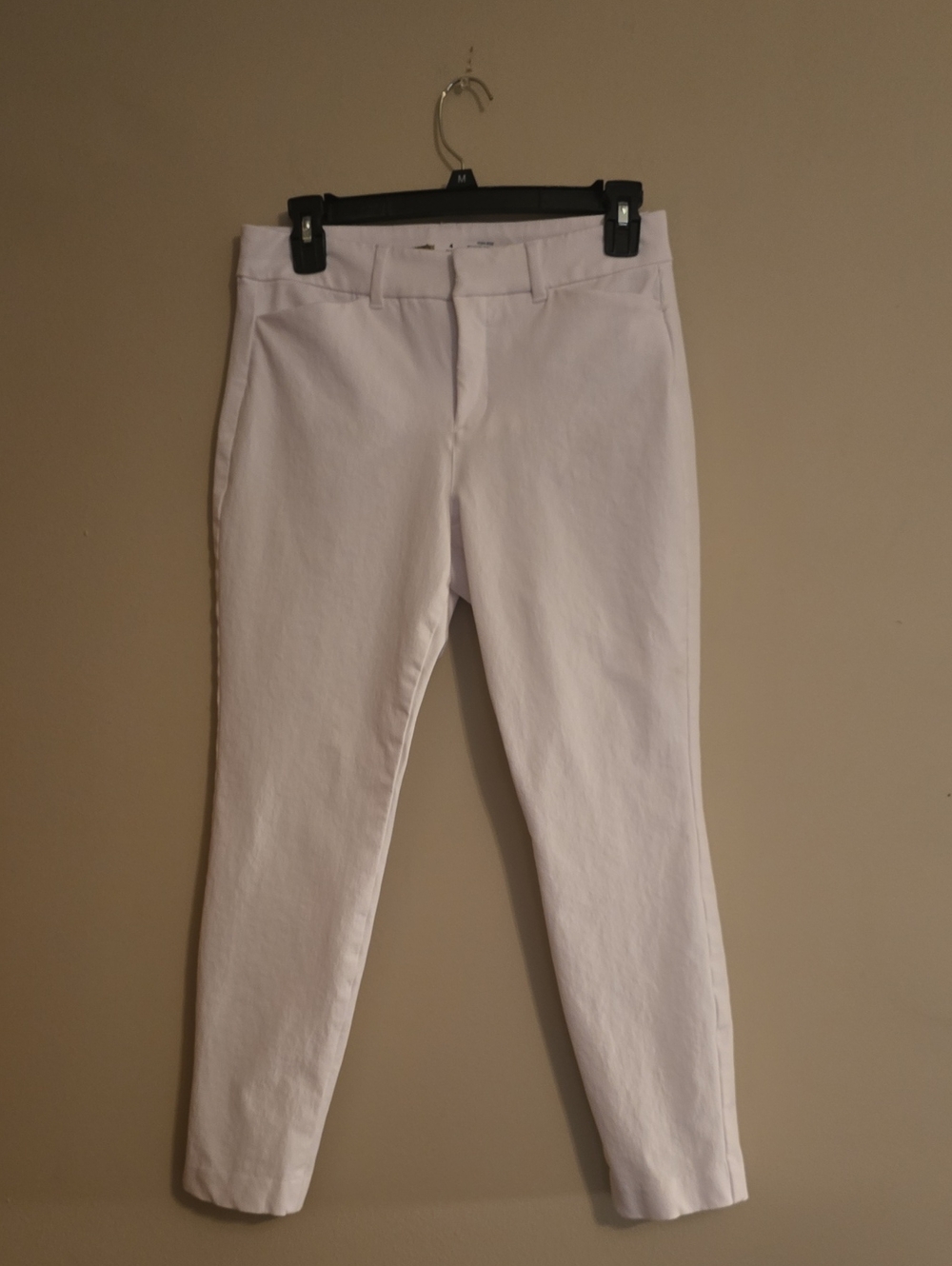 Old Navy Women's 4 Petite Pixie Skinny High Rise Crisp White Ponte Ankle Pants